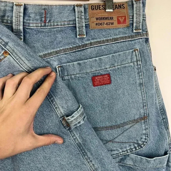 Vintage Guess Denim Cargo Shorts Size 32 - Picture 5 of 8